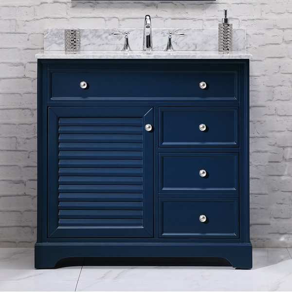 Breakwater Bay Kennesaw 36'' Single Bathroom Vanity with Genuine Marble